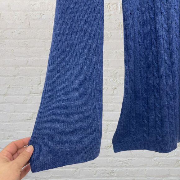 Soft Surroundings Michelle Sweater Dress M Turtleneck Cable Knit Blue Tunic - Picture 7 of 14